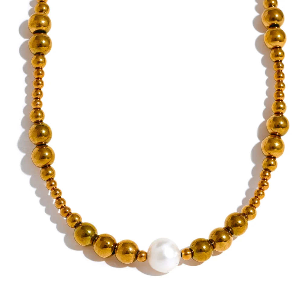 Waterproof Natural Pearl Beaded Necklace