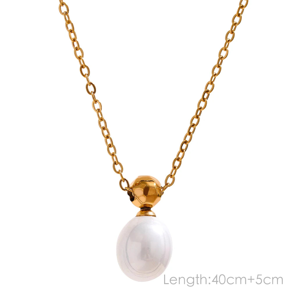 Tarnish-Free Natural Pearl Beads Necklace