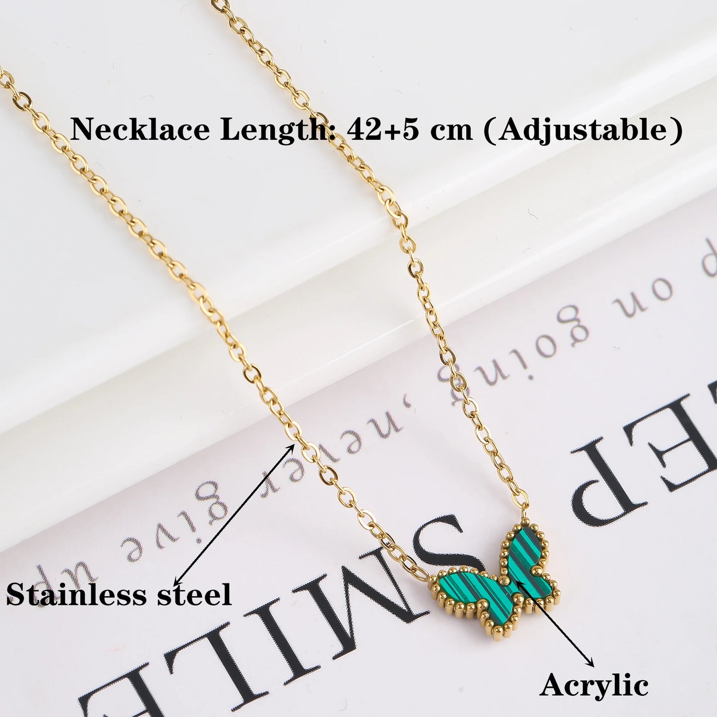 3PCS Stainless Steel Butterfly Jewelry Set