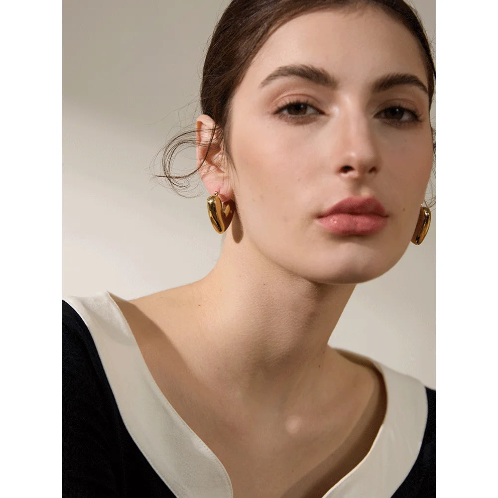 Chunky Heart Hoop Earrings