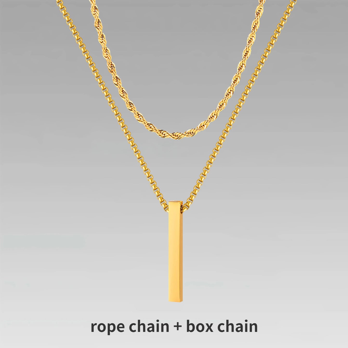 3D Vertical Bar Necklaces for Men
