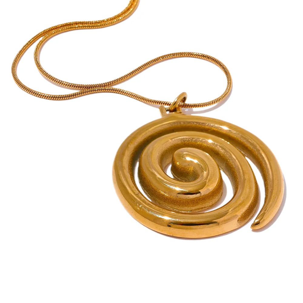 Trendy Stainless Steel Round Circle Pendant Necklace