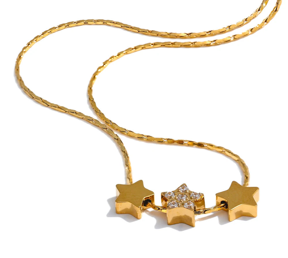 Star Double Side Pendant Necklace