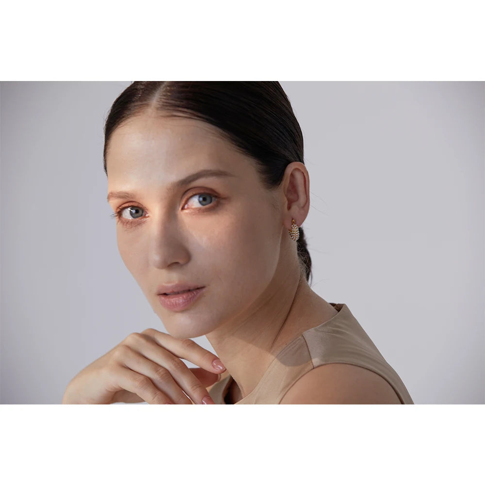 Luxury Small Hoop Earrings with Imitation Pearls