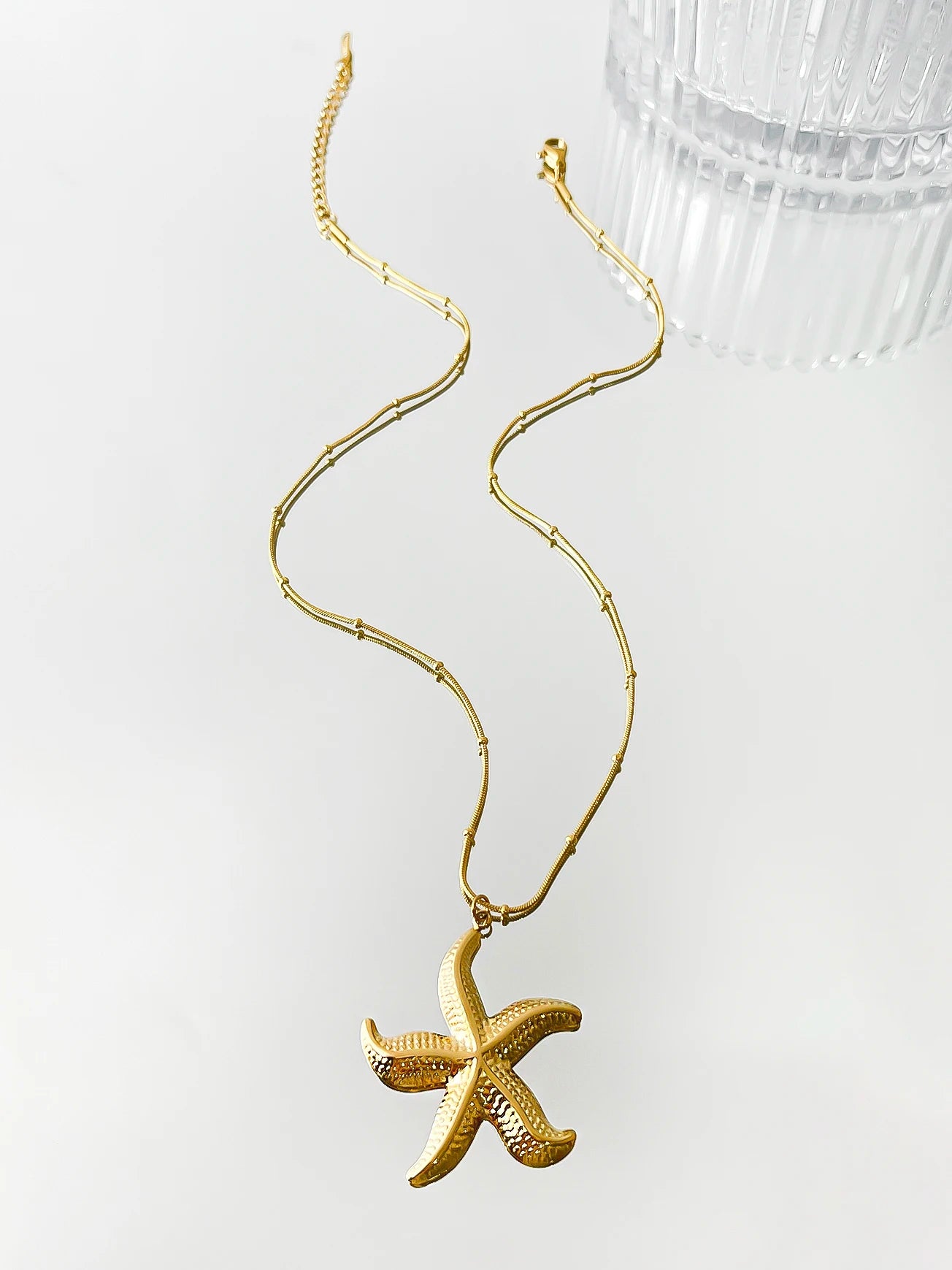 Minimalist Starfish, Conch & Scallop Pendant Necklace