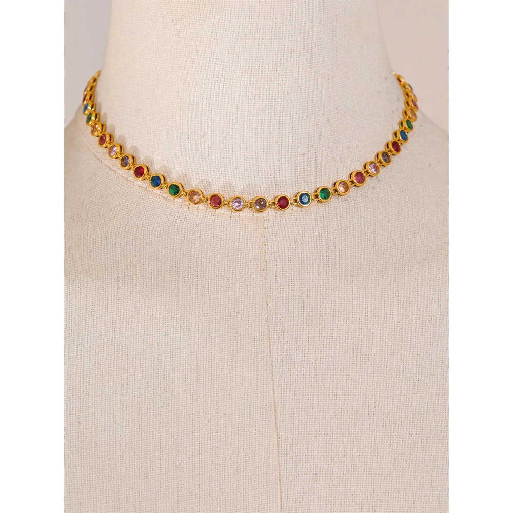 Exquisite Colorful Cubic Zirconia Luxury Chain Jewelry