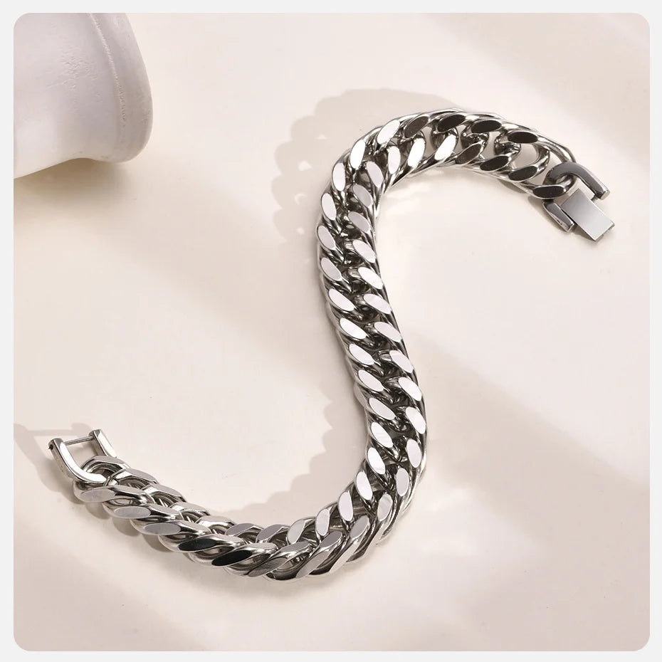 Stainless Steel Cuban Chain Bracelet