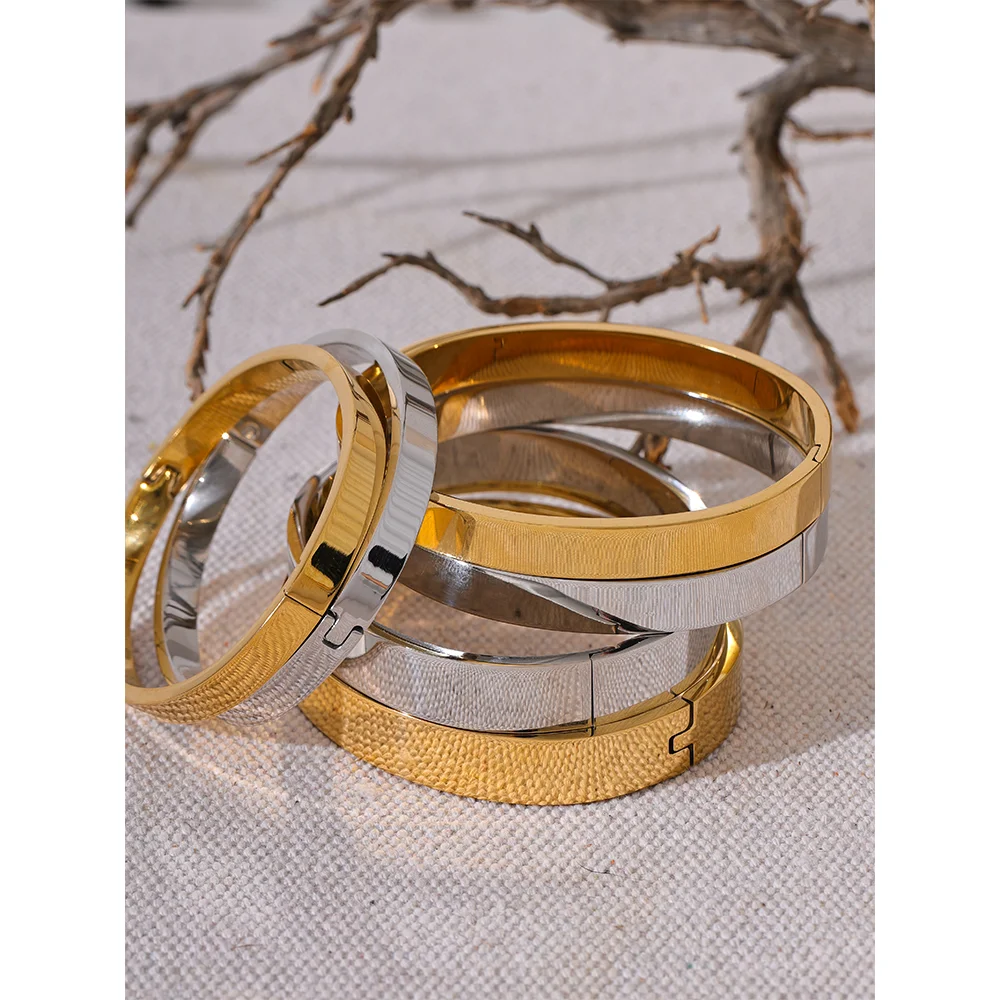 High-Quality Stainless Steel Wide Bangle Bracelet