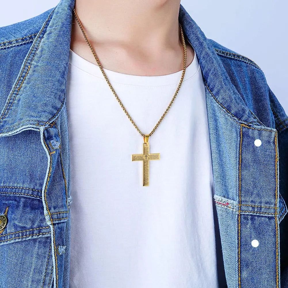 Christian Bible Cross Chain Necklace