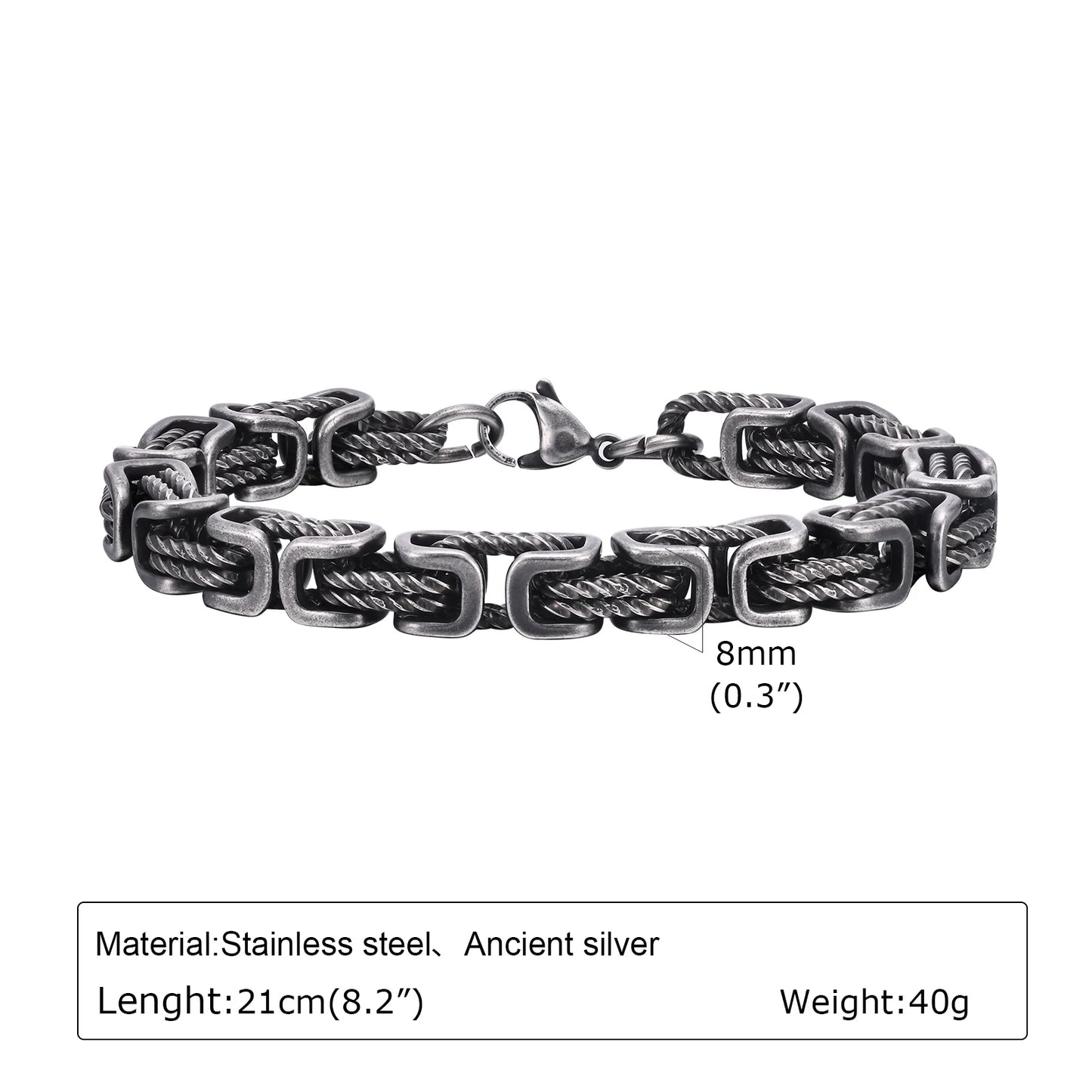 Chunky Braided Link Wristband Bracelets