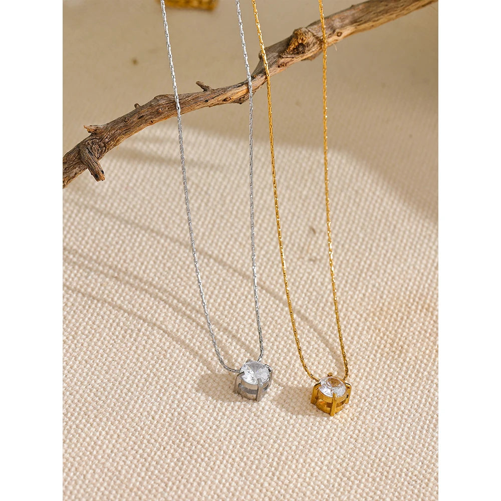 Korean Cubic Zirconia Cast Delicate Necklace Pendant
