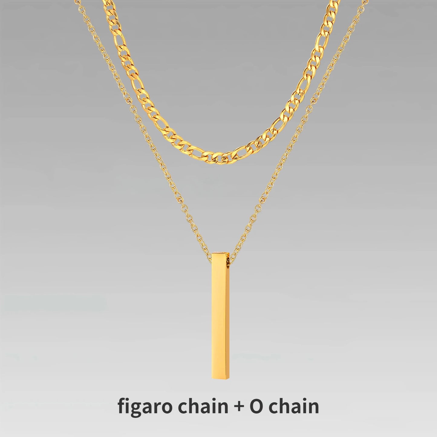 3D Vertical Bar Necklaces for Men