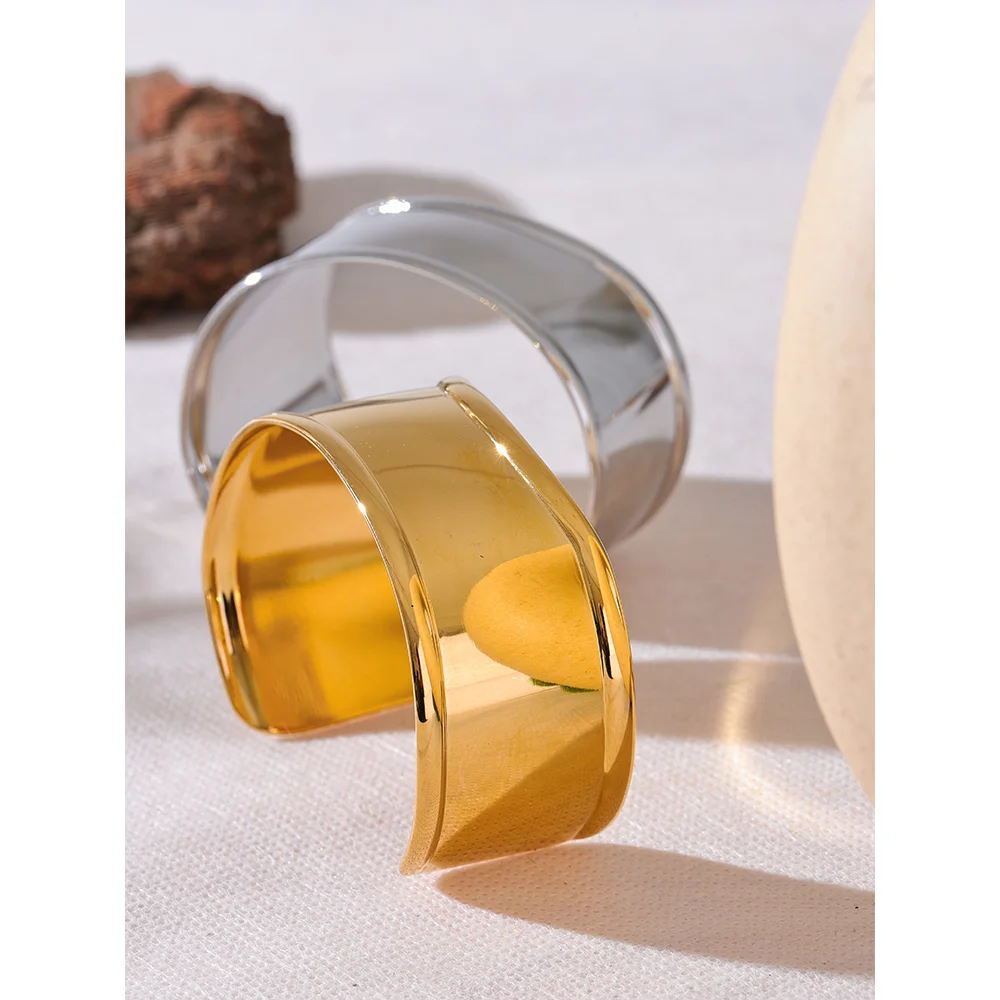 High-Quality Stainless Steel Wide Cuff Bracelet