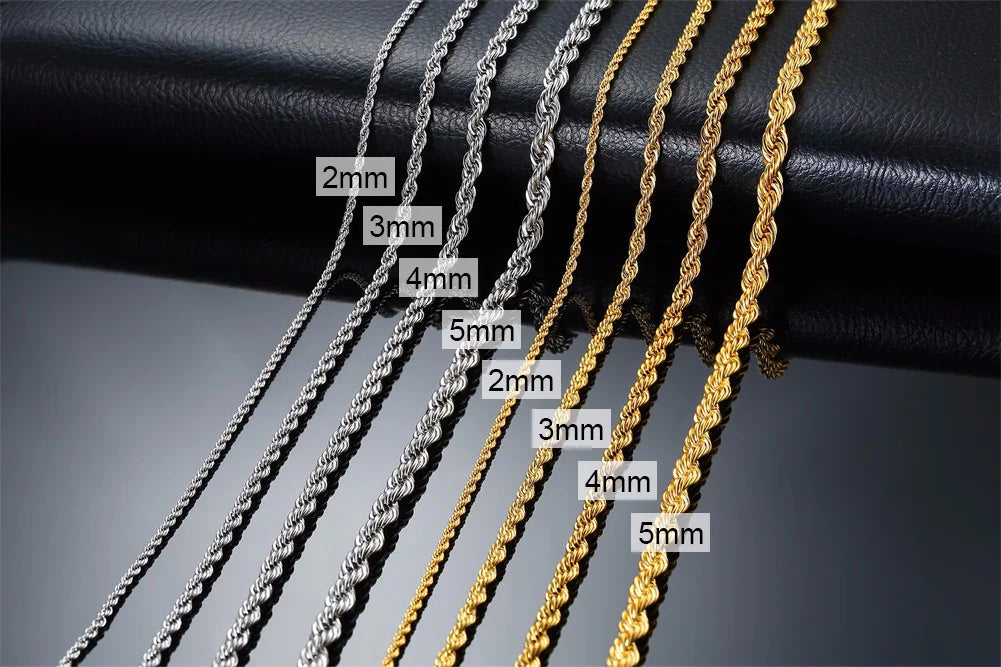 Minimalist Twist Rope Chain Necklace