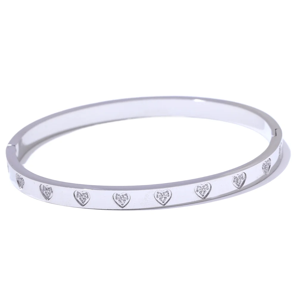 Delicate Bling Cubic Zirconia Heart Bracelet