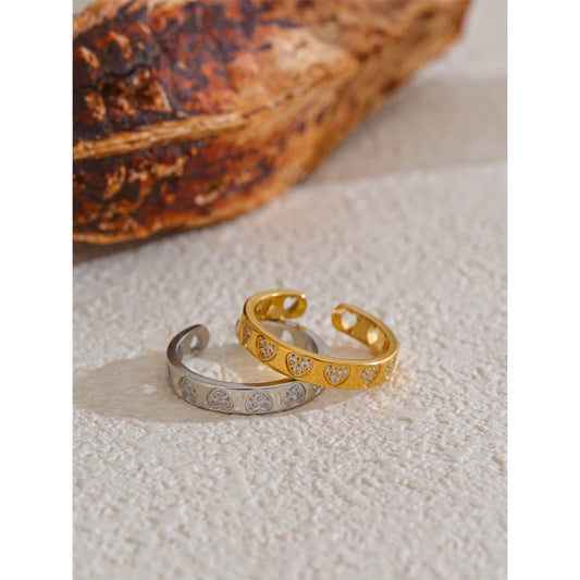 CZ Heart Adjustable Ring