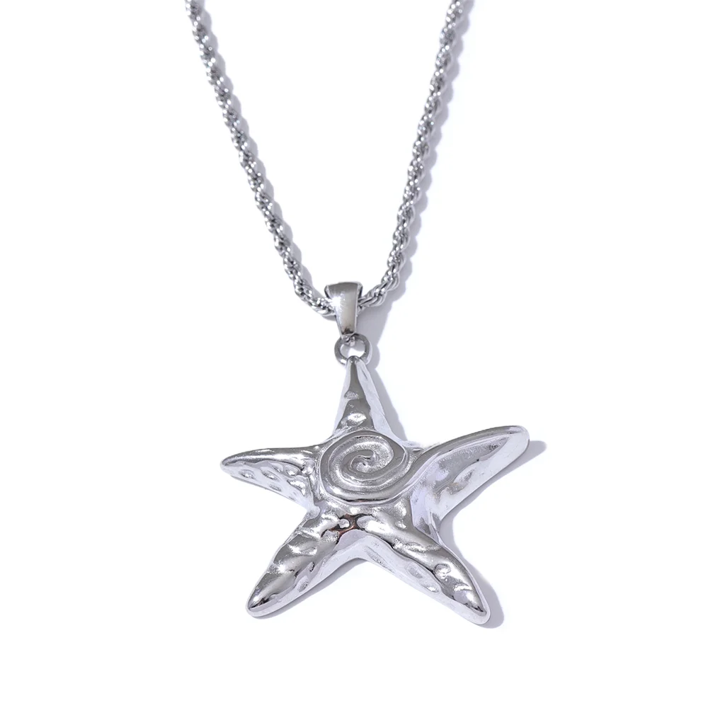 Golden Starfish Pendant Necklace