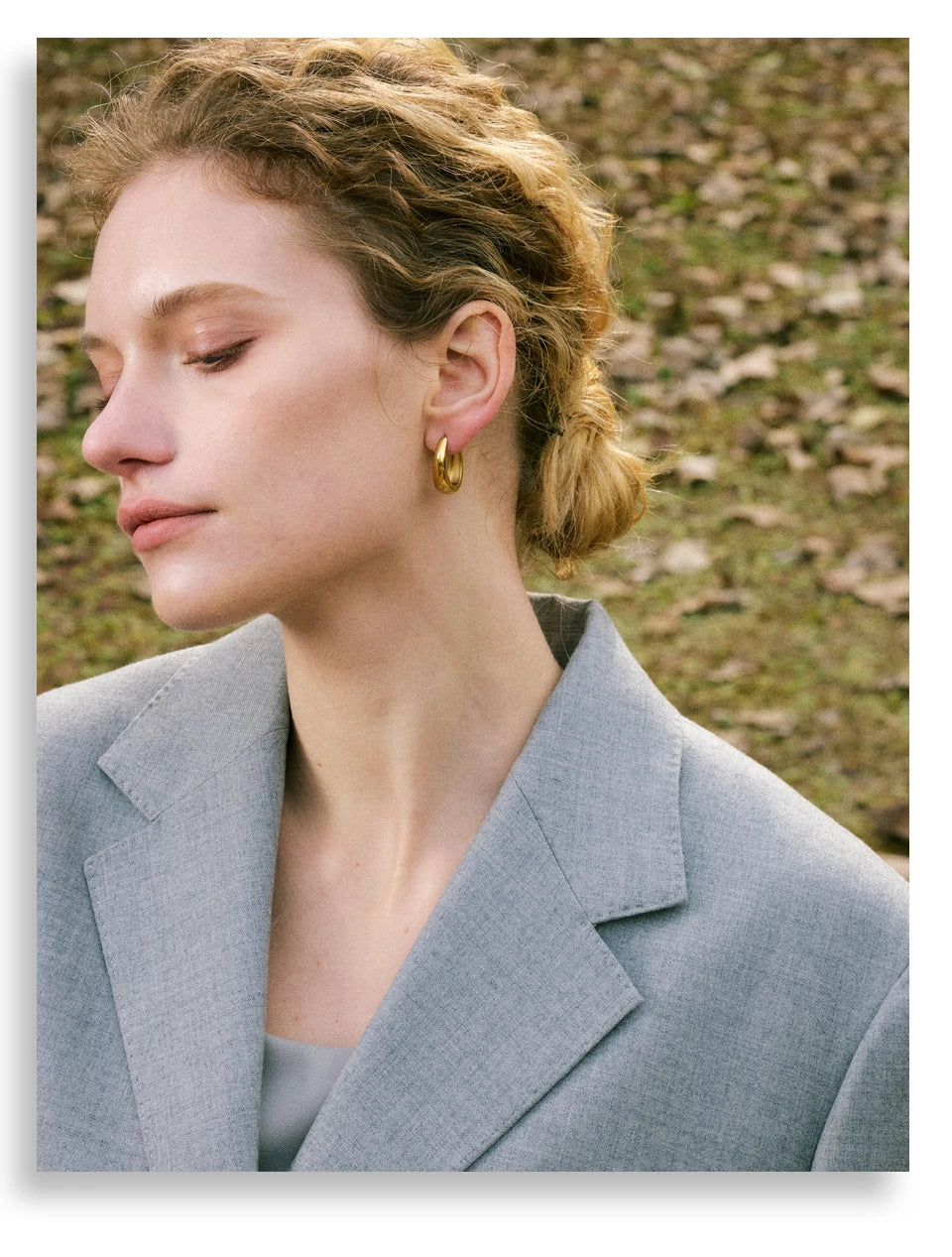 Geometric U-Shape Hoop Earrings