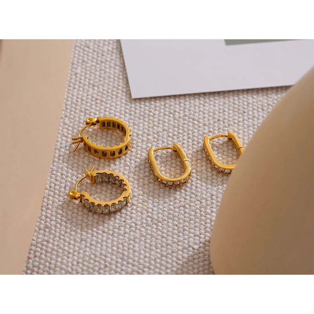 Cubic Zirconia Huggie Hoop Earrings