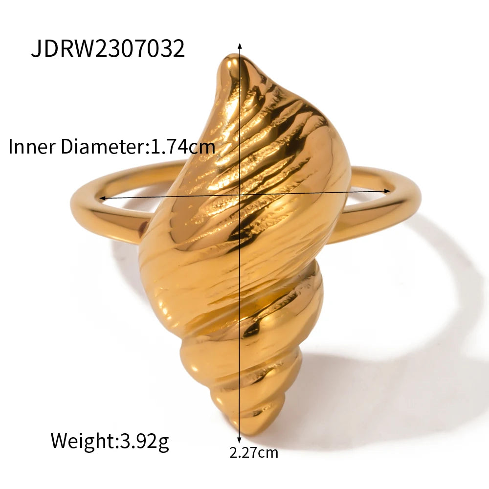 Geometric Wide Stainless Steel Rings
