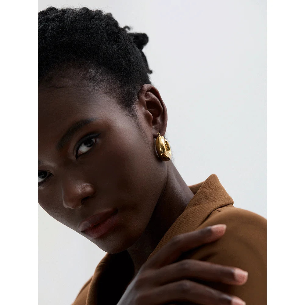 High-Quality Stainless Steel Chunky Hoop Earrings