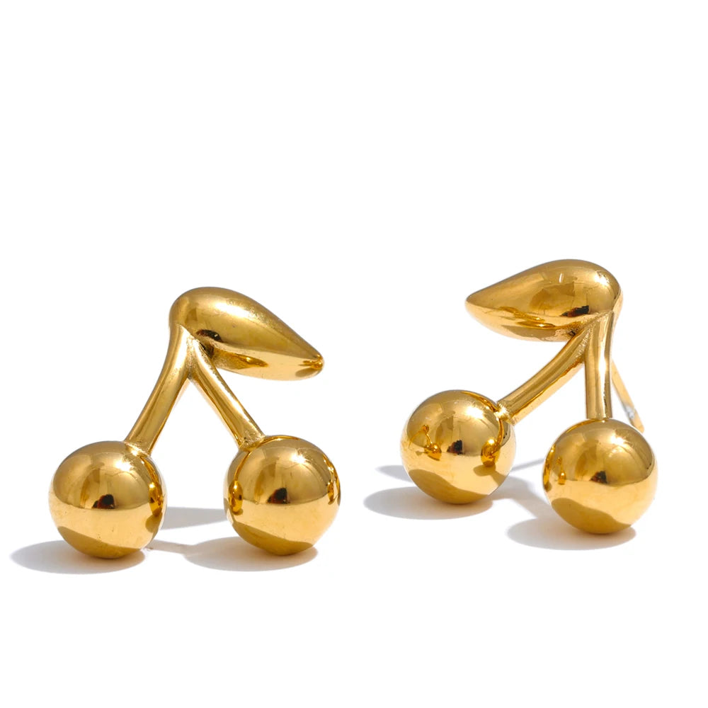 Chic Cherry Stud Earrings