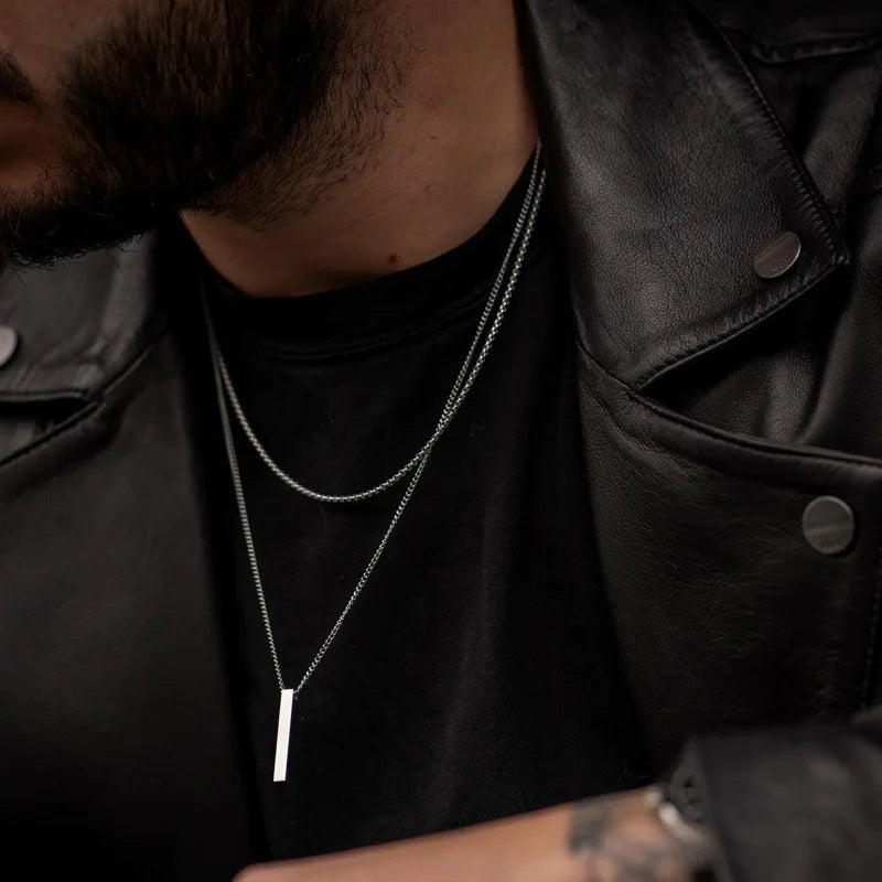 3D Vertical Bar Necklaces for Men