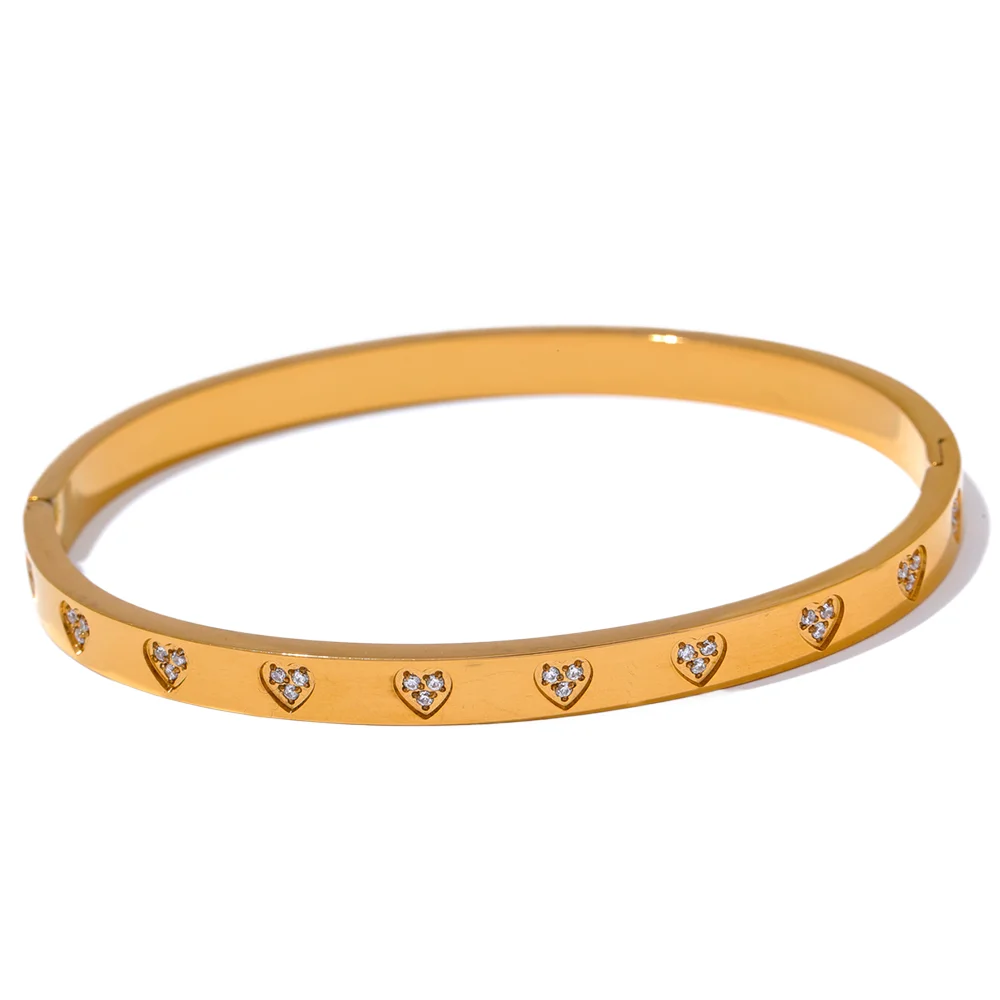 Delicate Bling Cubic Zirconia Heart Bracelet