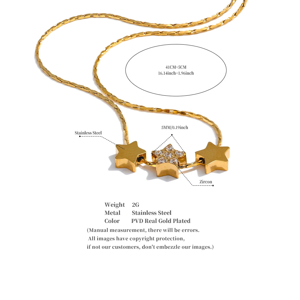 Star Double Side Pendant Necklace