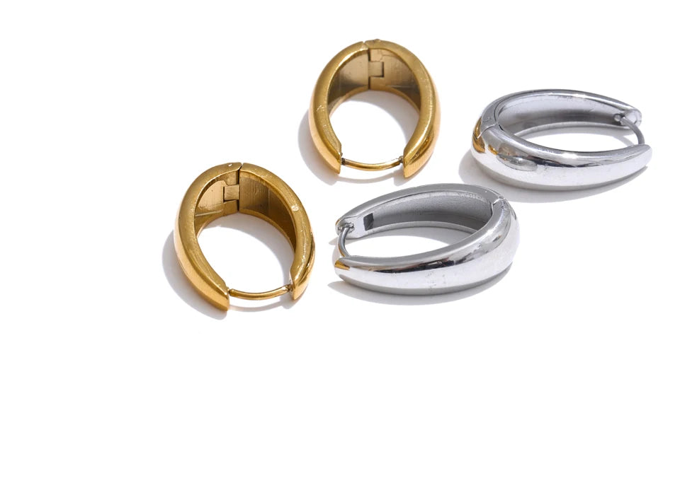 Geometric U-Shape Hoop Earrings