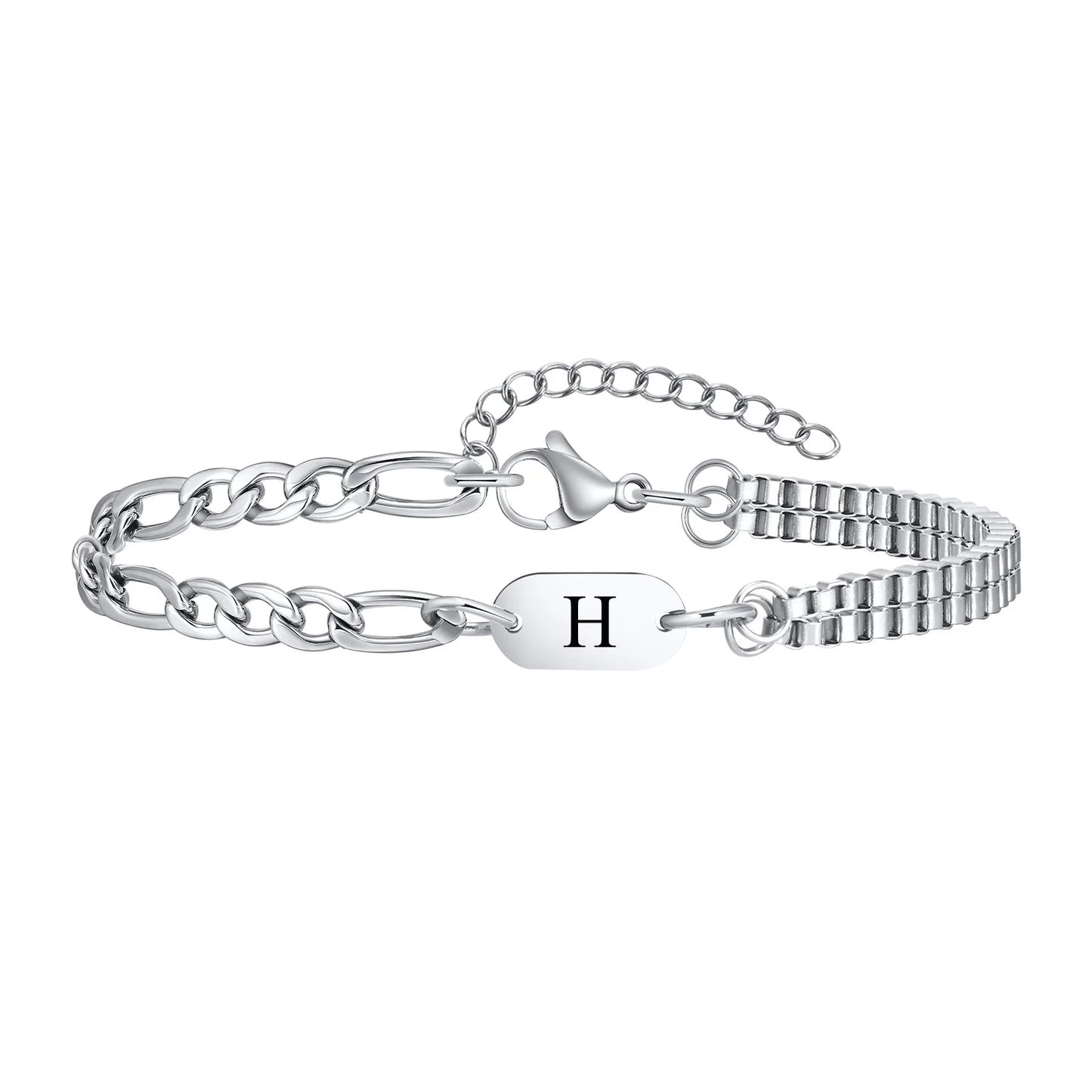 A-Z Initial Link Chain Bracelets