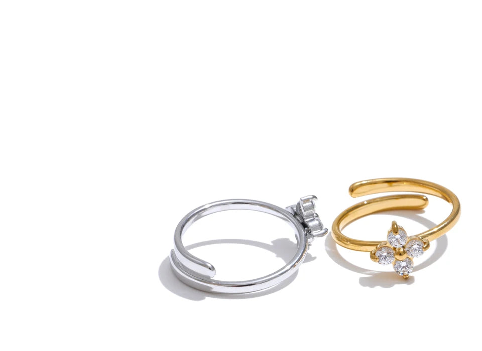 Exquisite Bling Cubic Zirconia Flower Ring