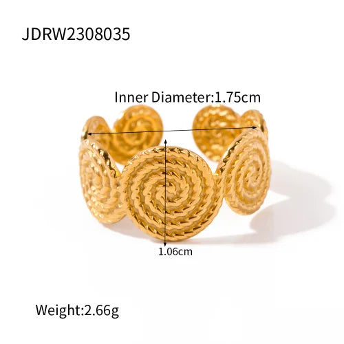 Waterproof Flower Adjustable Opening Rings