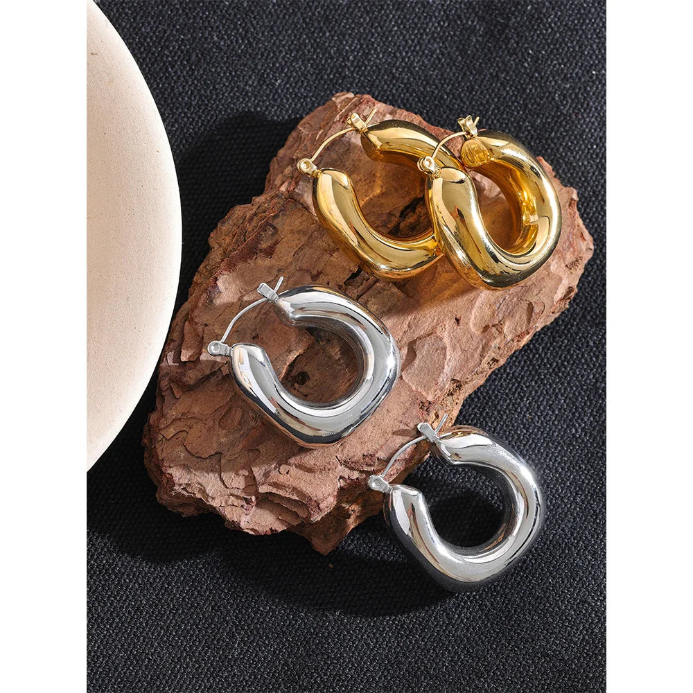 High-Quality Stainless Steel Chunky Hoop Earrings