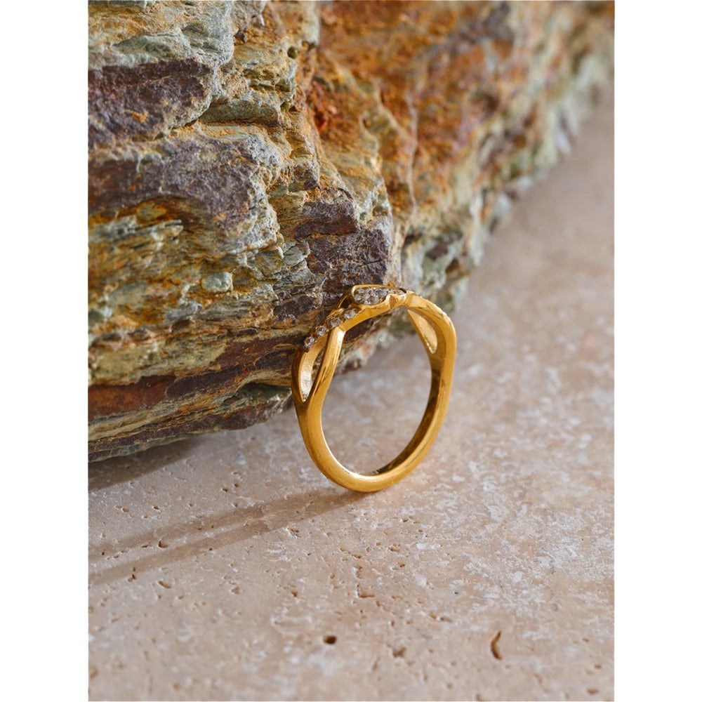 Thin CZ Heart Ring
