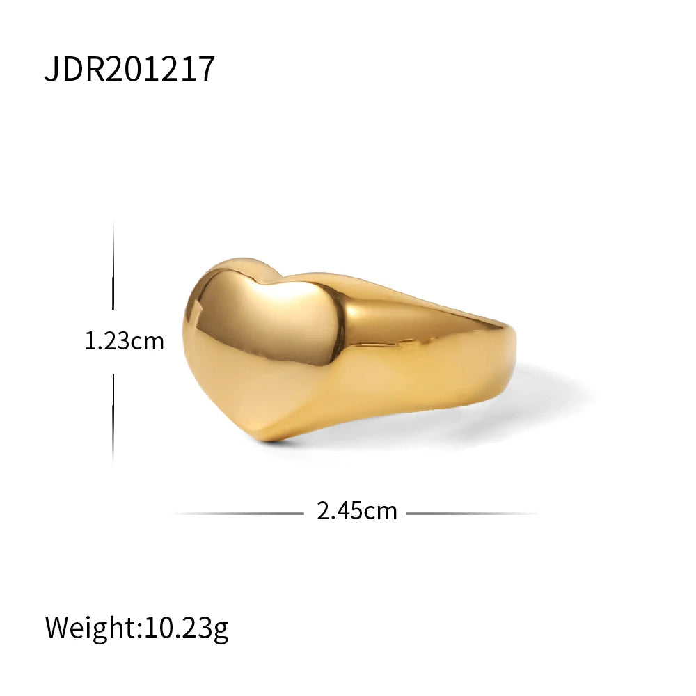 18K Gold Plated Stainless Steel Geometric Fashion Rings
