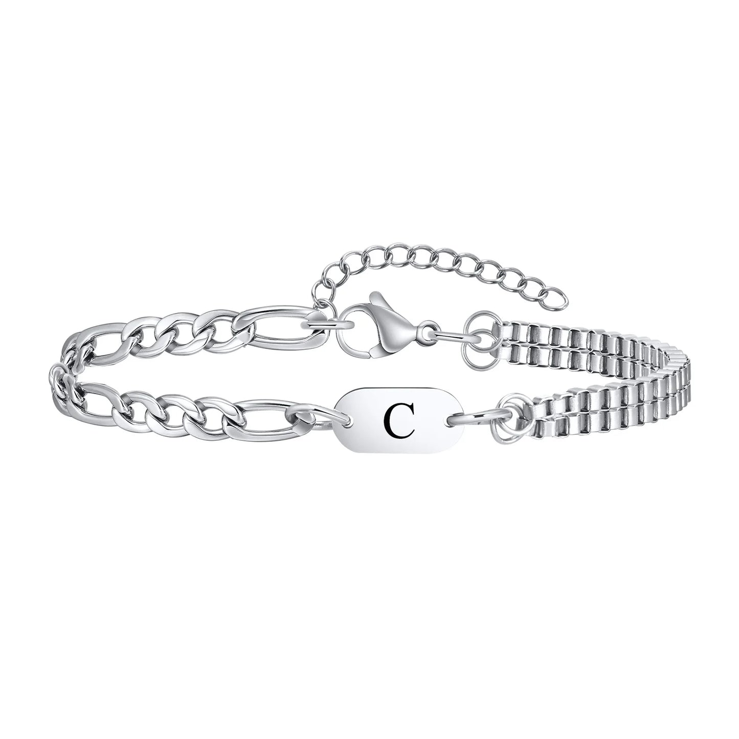 A-Z Initial Link Chain Bracelets