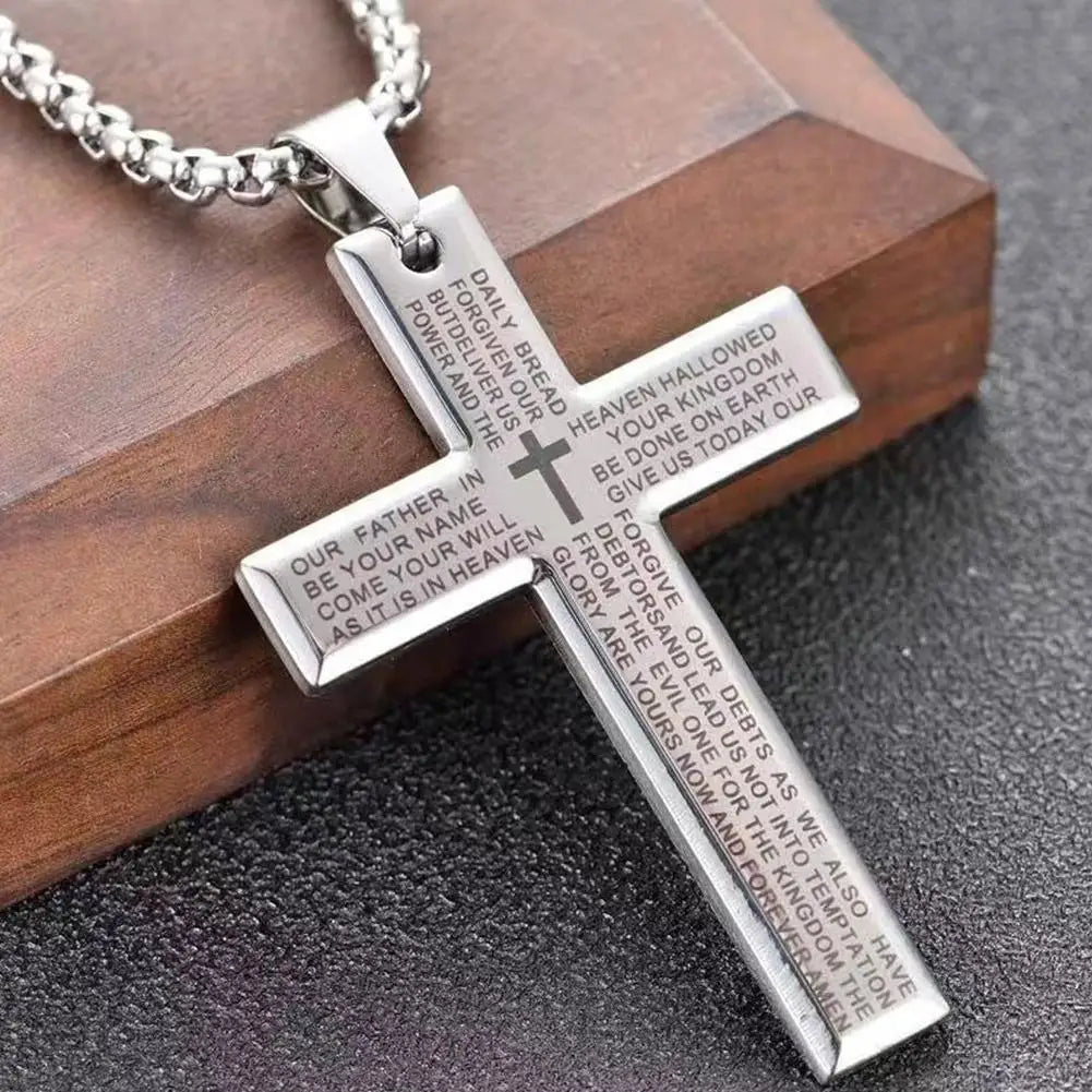Christian Bible Cross Chain Necklace