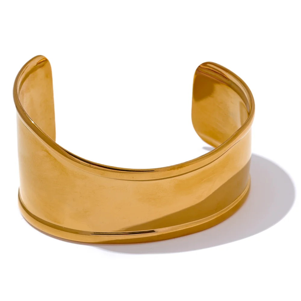 High-Quality Stainless Steel Wide Cuff Bracelet