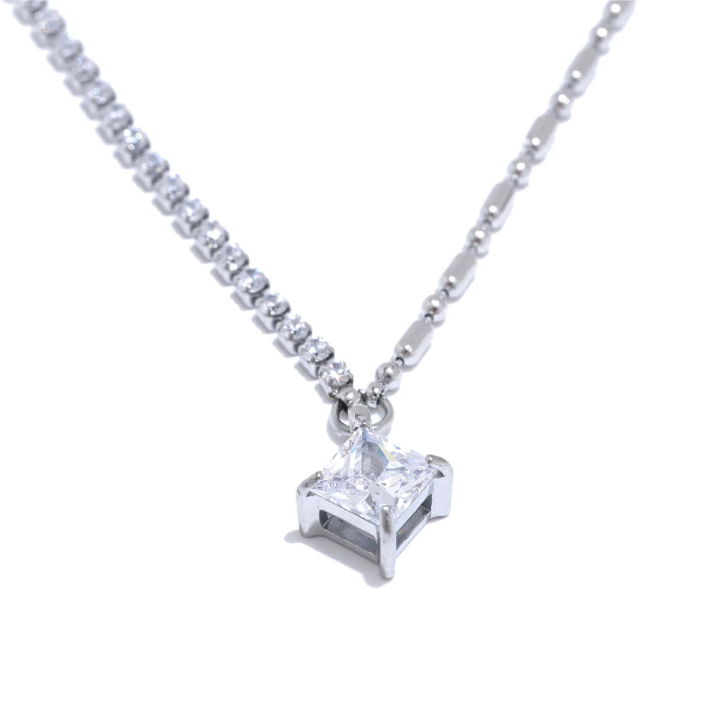 Cubic Zirconia Chain Pendant Necklace