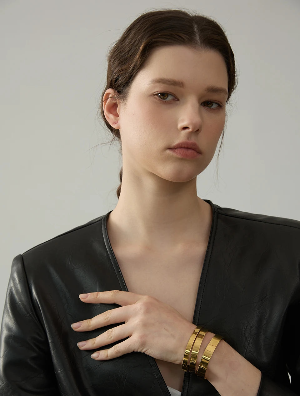 High-Quality Stainless Steel Wide Bangle Bracelet