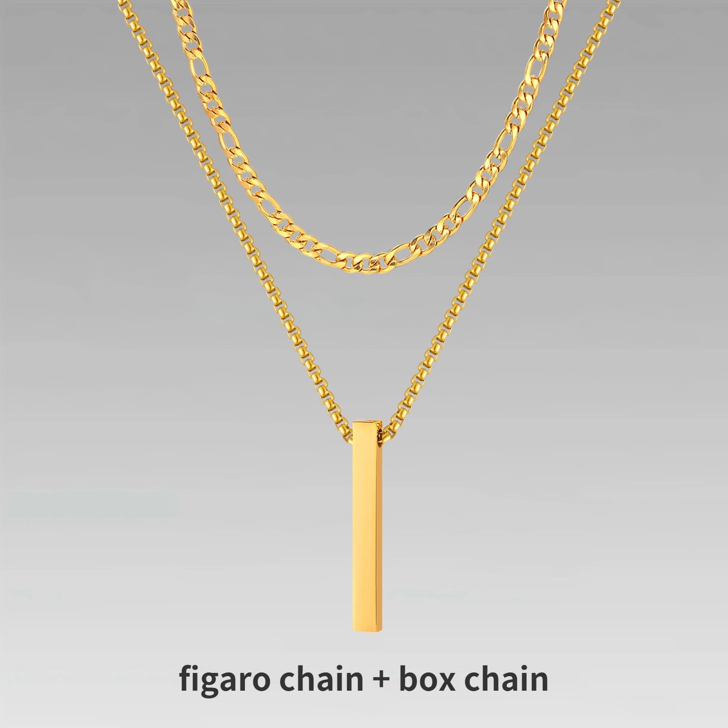 3D Vertical Bar Necklaces for Men