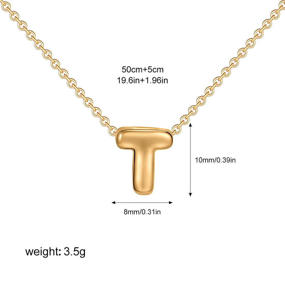 3D Bubble Initial A-Z Alphabet Mini Necklace