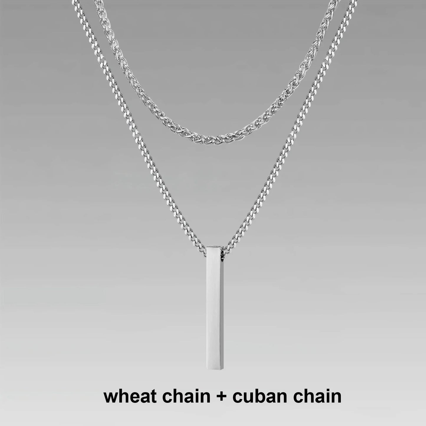 3D Vertical Bar Necklaces for Men