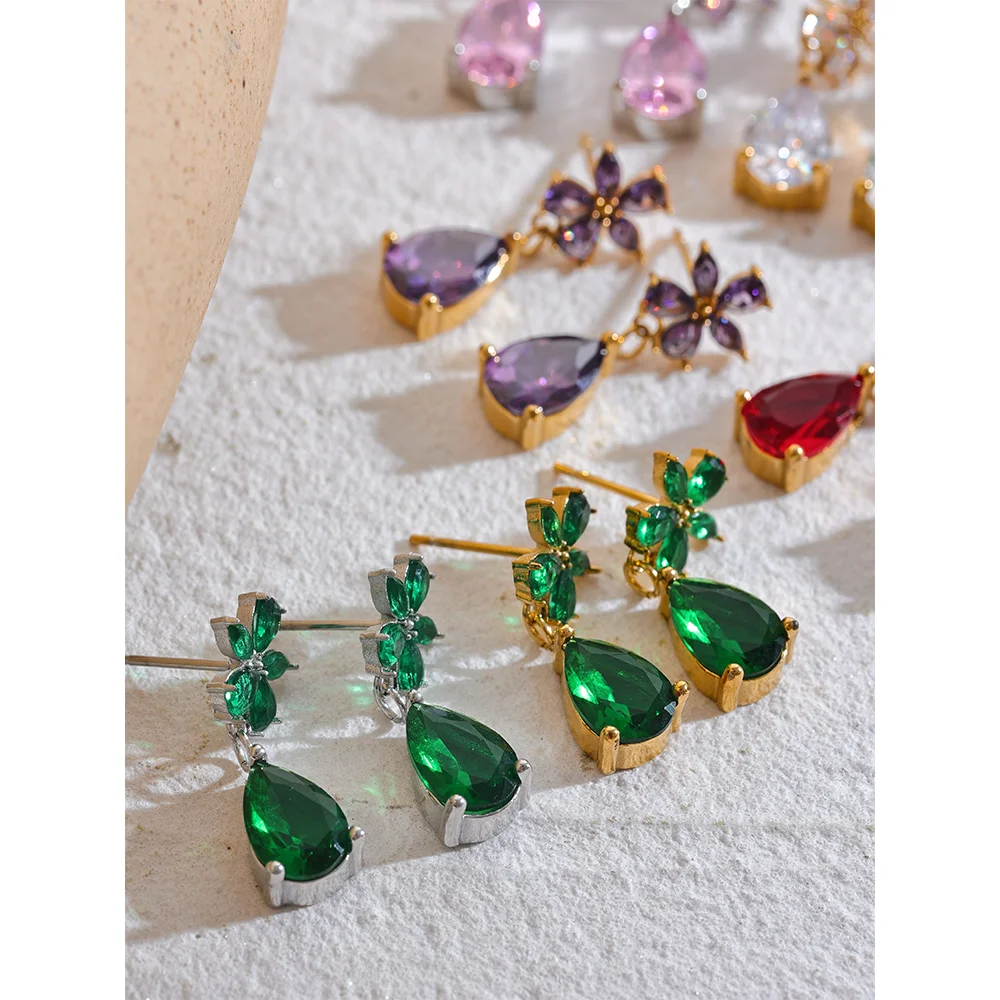 Luxury Colorful Flower Drop Earrings
