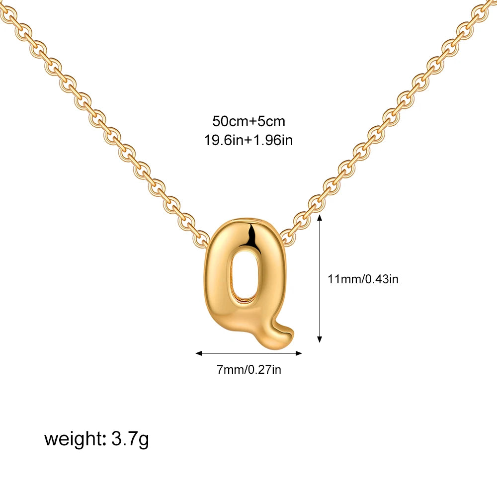 3D Bubble Initial A-Z Alphabet Mini Necklace