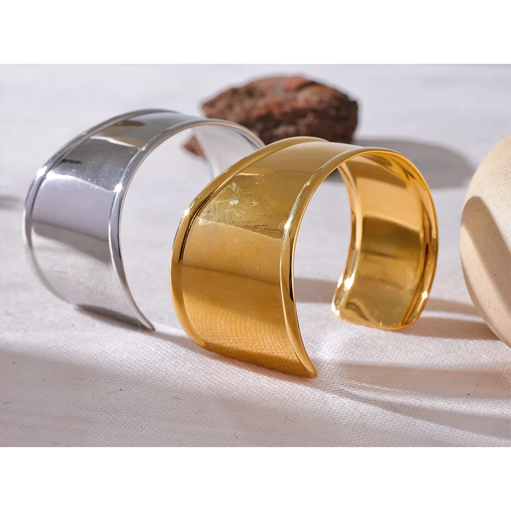 High-Quality Stainless Steel Wide Cuff Bracelet