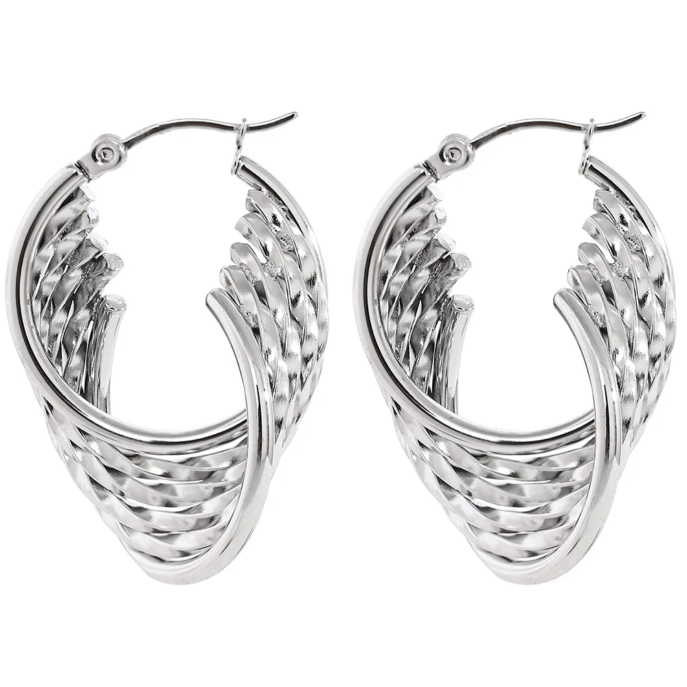 Twisted Hollow Hoop Earrings – 18K PVD Plated Stainless Steel