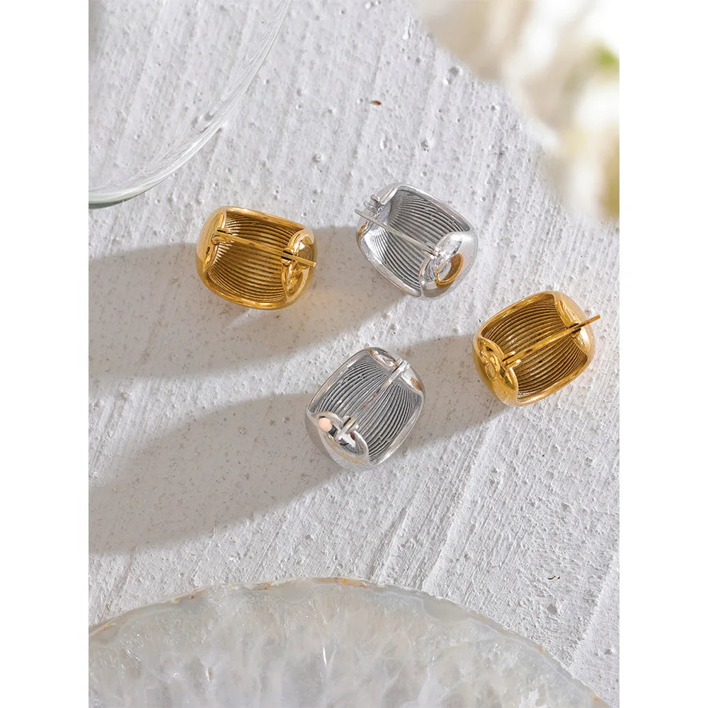 Chunky Geometric Hoop Earrings