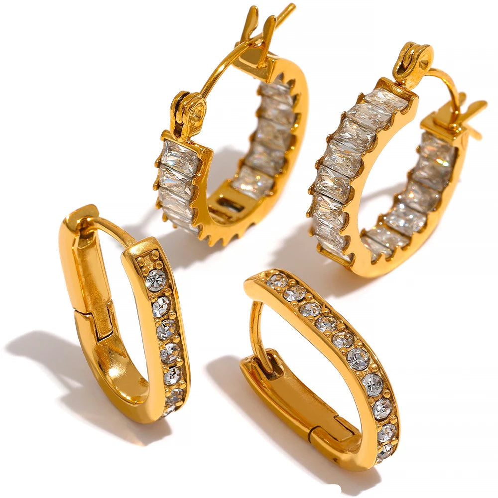 Cubic Zirconia Huggie Hoop Earrings